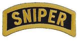 SNIPER Rocker Patch - Military Biker Motorcycle Embroidered Patch