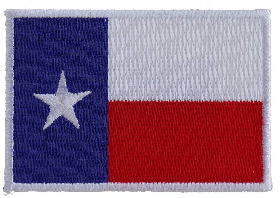Texas Flag White Border Patch - Embroidered Iron on Patch - Texas State Flag
