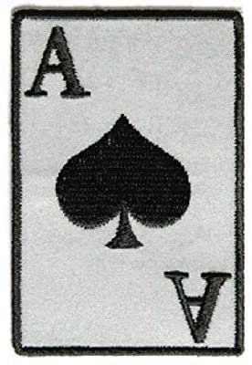 Ace of Spades Patch - Embroidered Iron on Patch - Playing Cards Poker