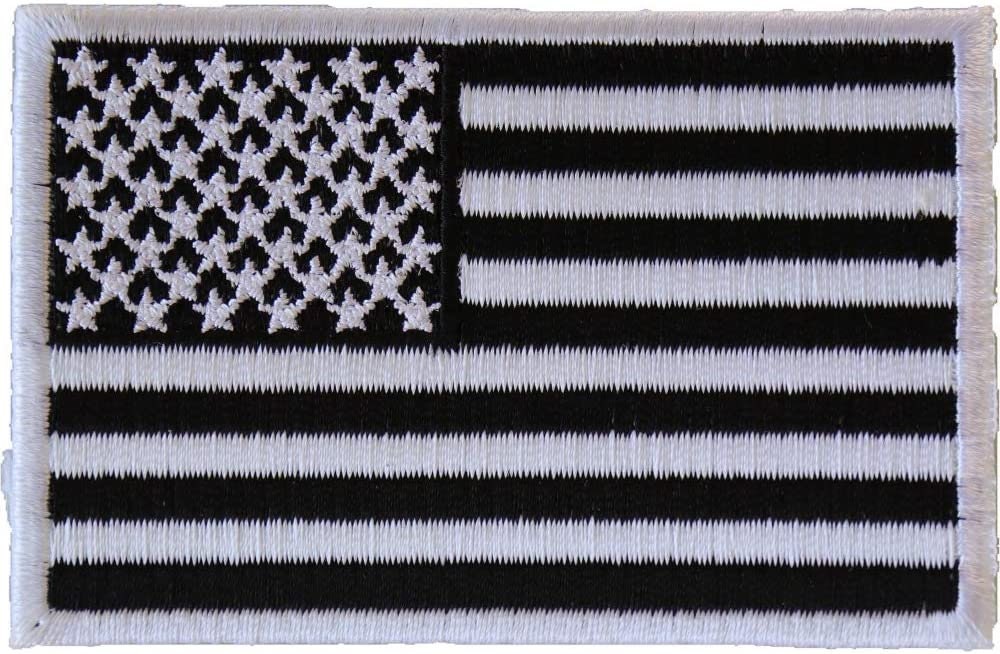 Subdued United States Black White Flag Embroidered Patch - United States of America Flag