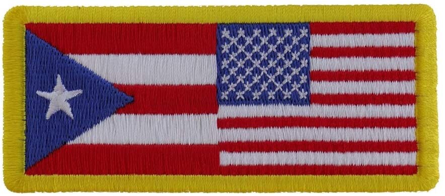 PUERTO RICO & USA Flag Patch - Country United States Embroidered Patch Appliqué Craft Supply
