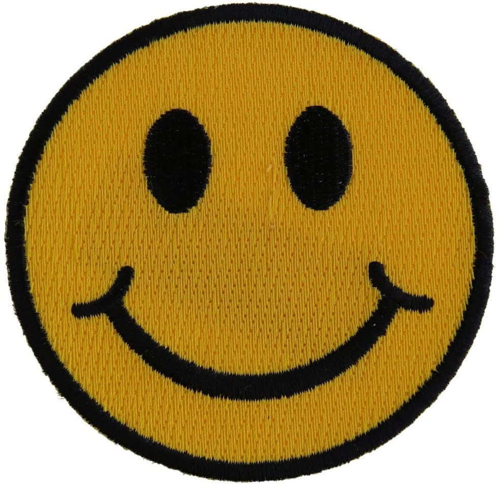 SMILEY Face Patch - Funny Embroidered Patch Appliqué Craft Supply