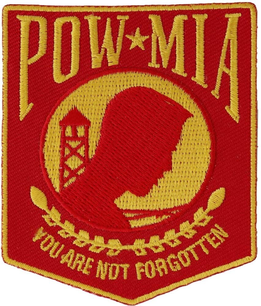 POW MIA Red and Yellow Crest Patch - Embroidered Patch Appliqué United States Military