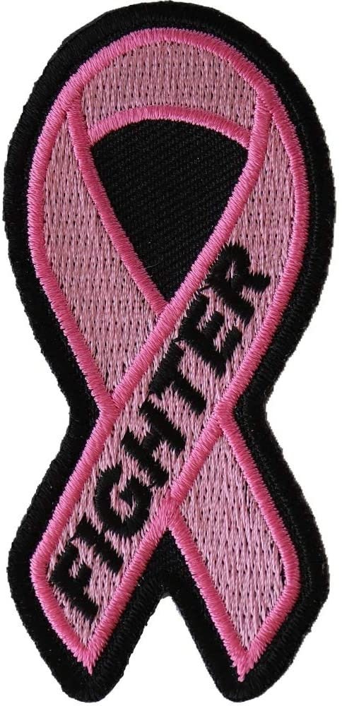 BREAST CANCER FIGHTER Pink Ribbon Patch - Awareness Embroidered Patch Appliqué