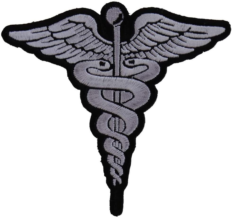 Caduceus Medical Symbol Patch - Paramedic EMS EMT Medic - Embroidered Patch Appliqué