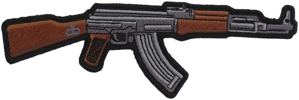 AK 47 Assault Rifle RIGHT Patch - Embroidered Patch Appliqué Craft Supply
