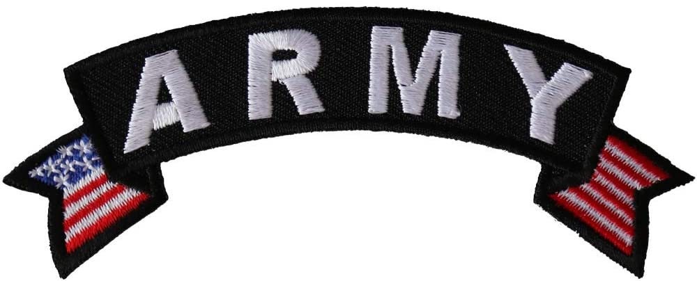 ARMY Small US Flag Rocker Patch - Military United States Army Embroidered Patch