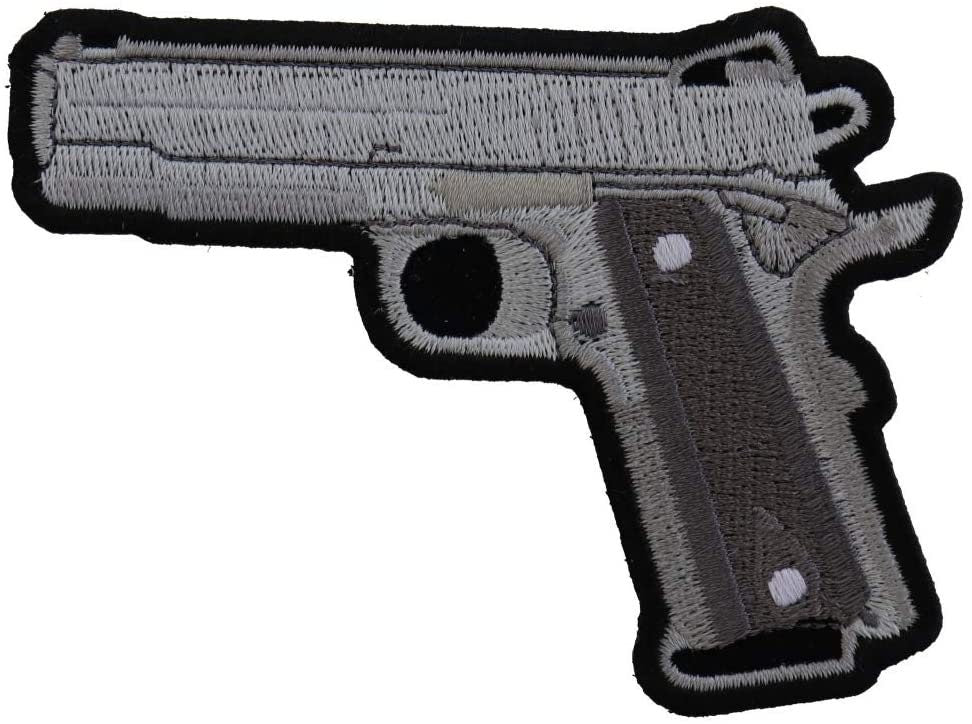 9 MM Gun Patch - Hand Gun Pistol Embroidered Patch Appliqué