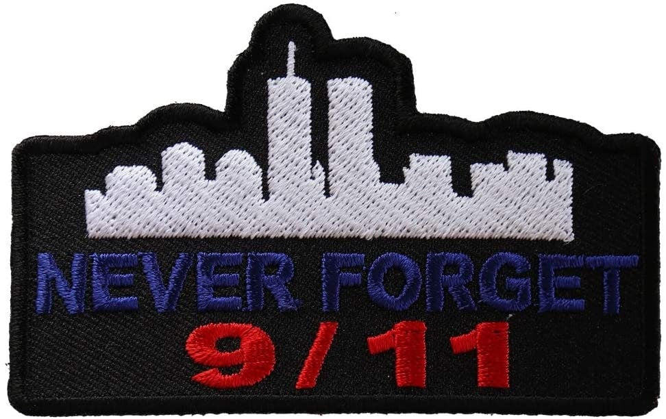 NEVER FORGET 9-11-01 Patch - September 11 Memorial Embroidered Patch Appliqué Craft Supply