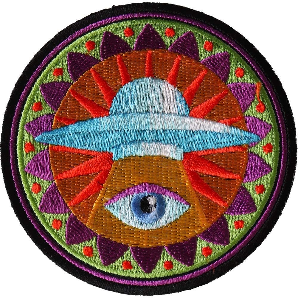 Spiritual Eye UFO Patch - Space Alien Sci-fi Embroidered Patch Appliqué