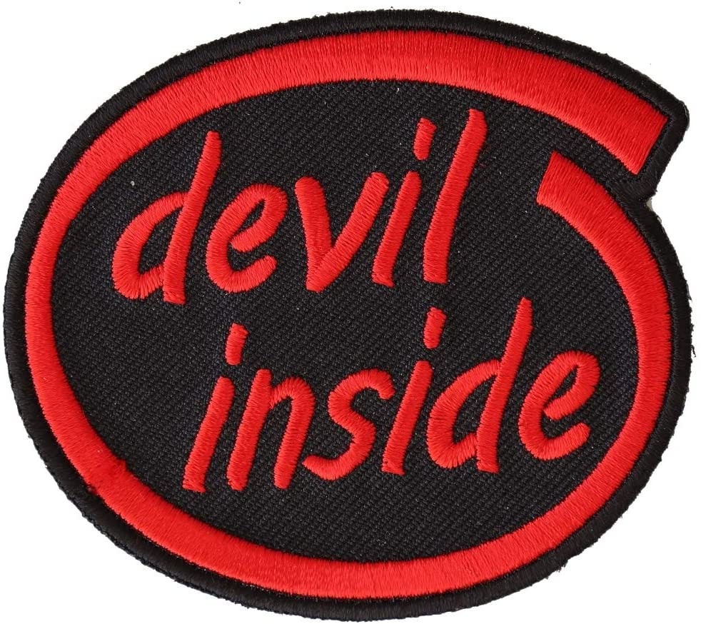 Devil Inside Patch - Biker Embroidered Patch Craft Supply