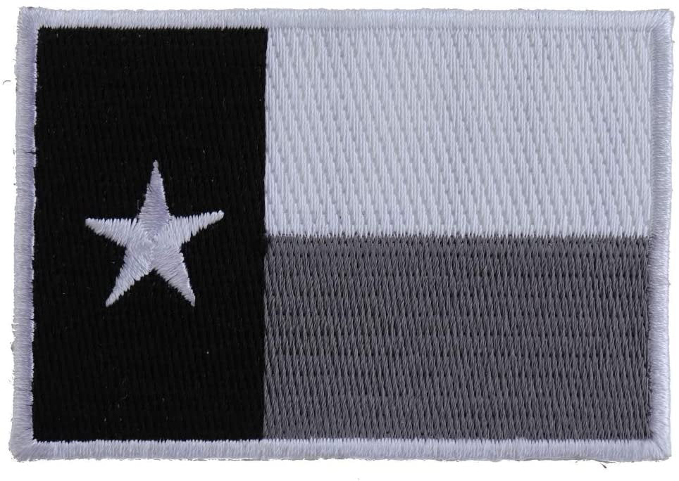 Monochrome Texas Flag Patch - State Flag Embroidered Patch Appliqué Craft Supply