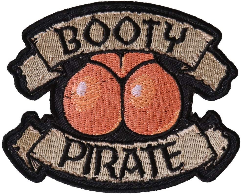 BOOTY PIRATE Patch - Butt Funny Embroidered Patch Appliqué
