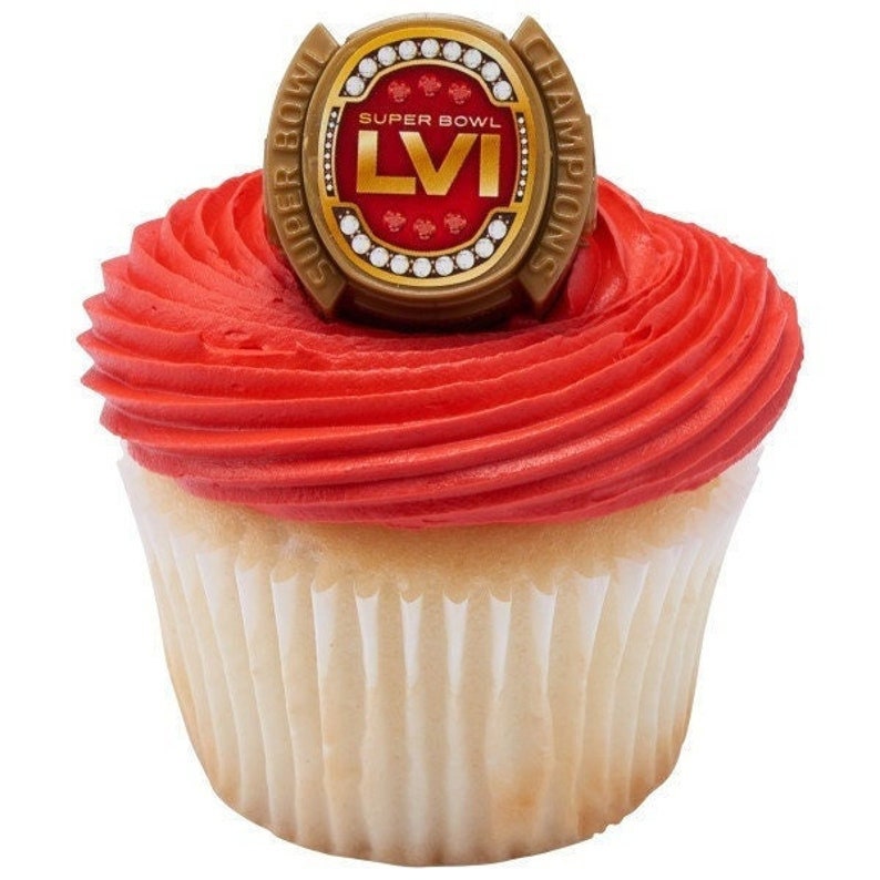 12 SUPER BOWL 56 LVI Cupcake Rings Nfl Cake Toppers for Superbowl Party Decoration