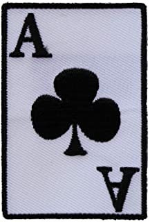 ACE OF CLUBS Embroidered Patch - Biker Motorcycle Cards Club