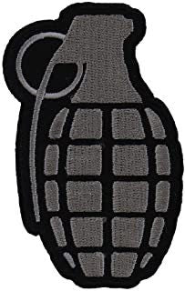 Gray Grenade Patch - War Military Biker Motorcycle Patch