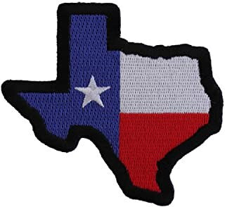TEXAS State Patch - American Flag USA State With Black Border Patriotic Embroidered Patch