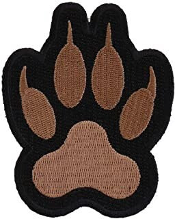 Canine Paw Print Patch - Dog Paw Embroidered Iron on Patch Craft Supply