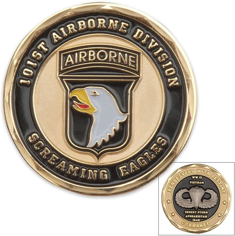 101st Airborne Division Challenge Coin - United States Army Screaming Eagles Military Good Luck Double Sided Collectible Challenge Coin