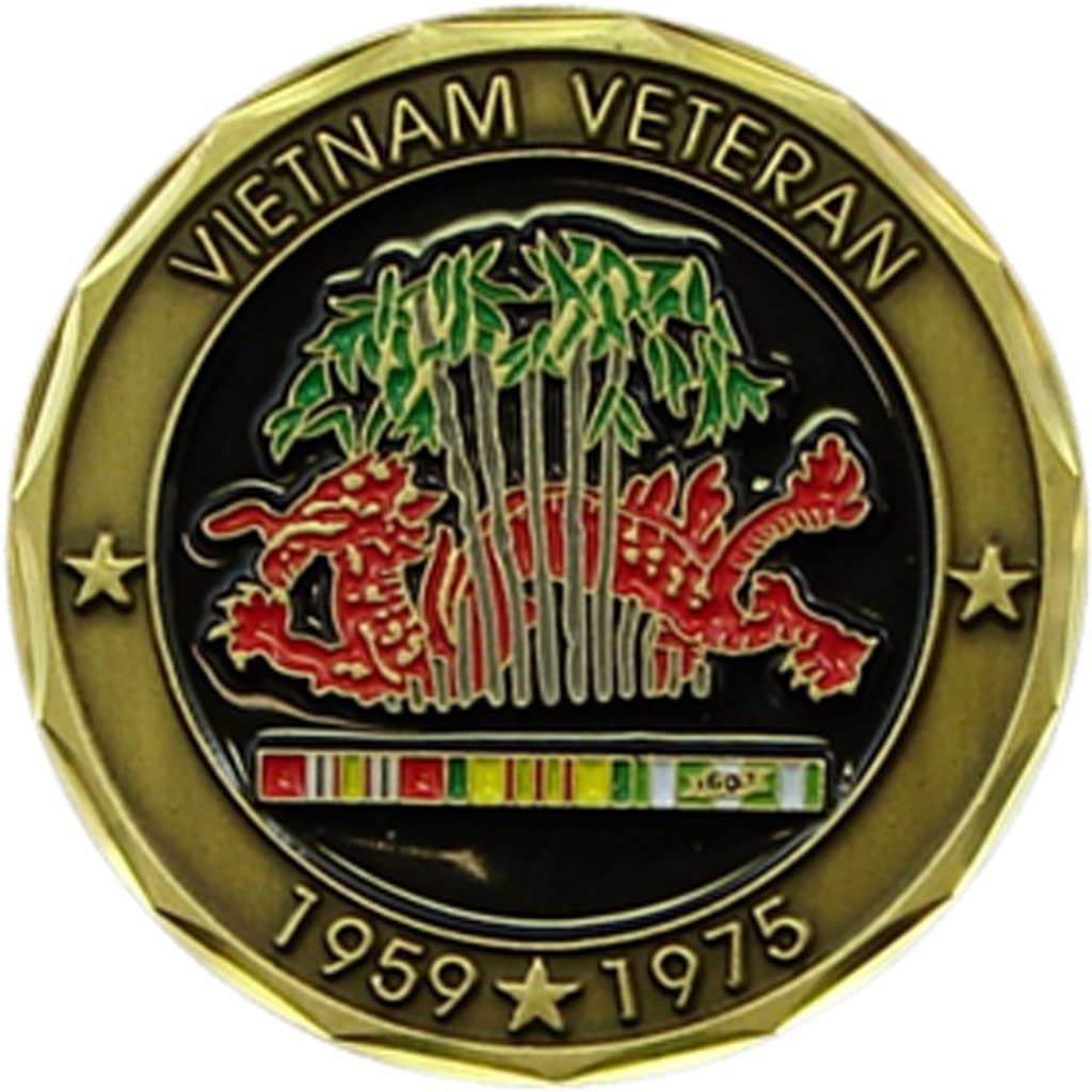Vietnam Veteran 1959 - 1975 Challenge Coin - United States Military Armed Forces Good Luck Double Sided Collectible Challenge Coin