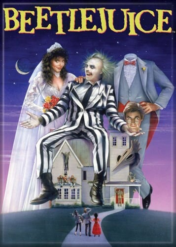 BEETLEJUICE Movie Magnet for Refrigerators and Lockers Classic Movie Michael Keaton Poster