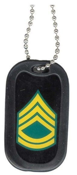 Army Staff Sergeant 1st Class Dog Tag With Chain - United States Army Officer Rank Veteran Vet Dog Tag Craft Supply