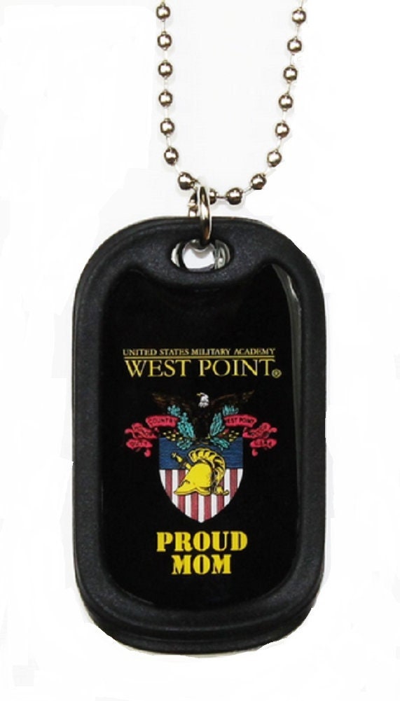 Army West Point Proud Mom Dog Tag With Chain - United States Army Military Academy Veteran Vet Dog Tag