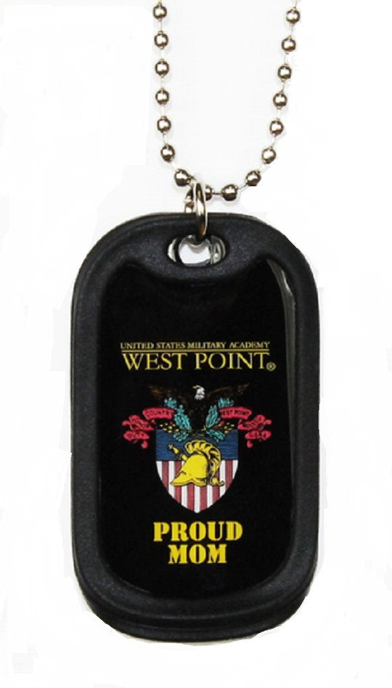 Army West Point Proud Mom Dog Tag With Chain - United States Army Military Academy Veteran Vet Dog Tag Craft Supply