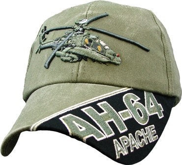 Army AH-64 Apache Embroidered Cap Hat - United States Army Attack Helicopter