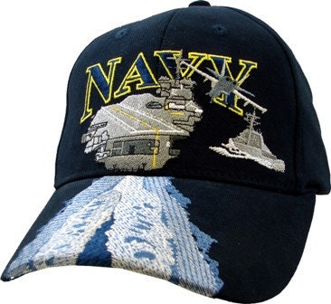Navy Aircraft Carrier Blue Embroidered Cap Hat - United States Navy USN