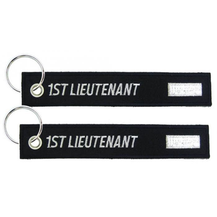 Air Force 1st Lieutenant Black Keychain - United States Air Force USAF Embroidered Key Ring Keyfob