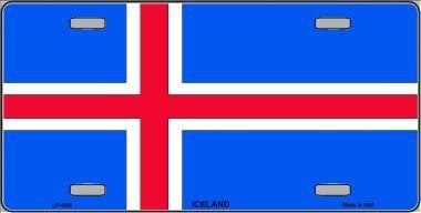 ICELAND FLAG Metal License Plate Sign Novelty Vanity Icelanders Craft Supply
