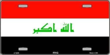 IRAQ FLAG Metal License Plate Sign Novelty Vanity Iraqi Craft Supply