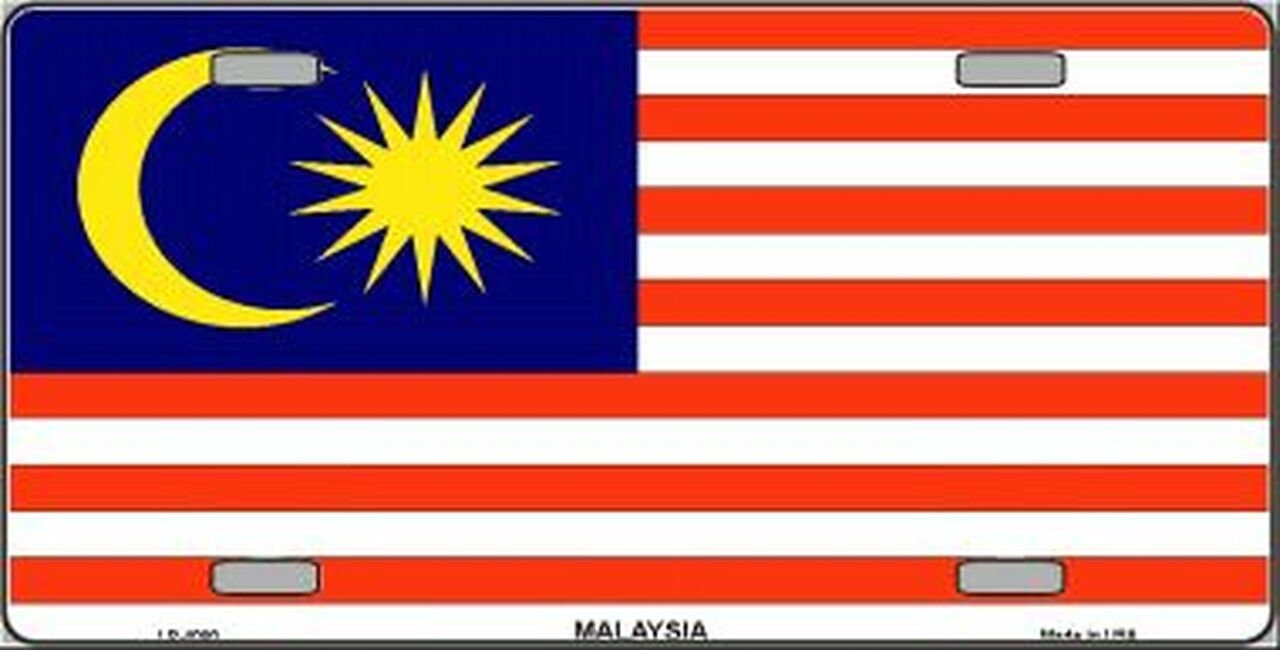 MALAYSA Flag Metal License Plate Sign Novelty Vanity Malaysian