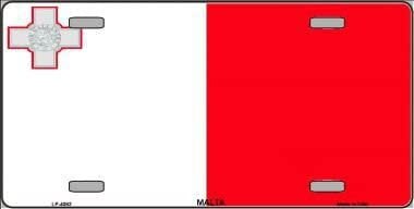 MALTA Flag Metal License Plate Sign Novelty Vanity Maltese