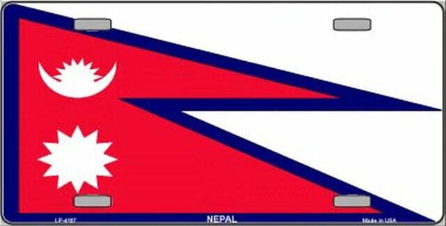 NEPAL Flag Metal License Plate Sign Novelty Vanity Nepalese