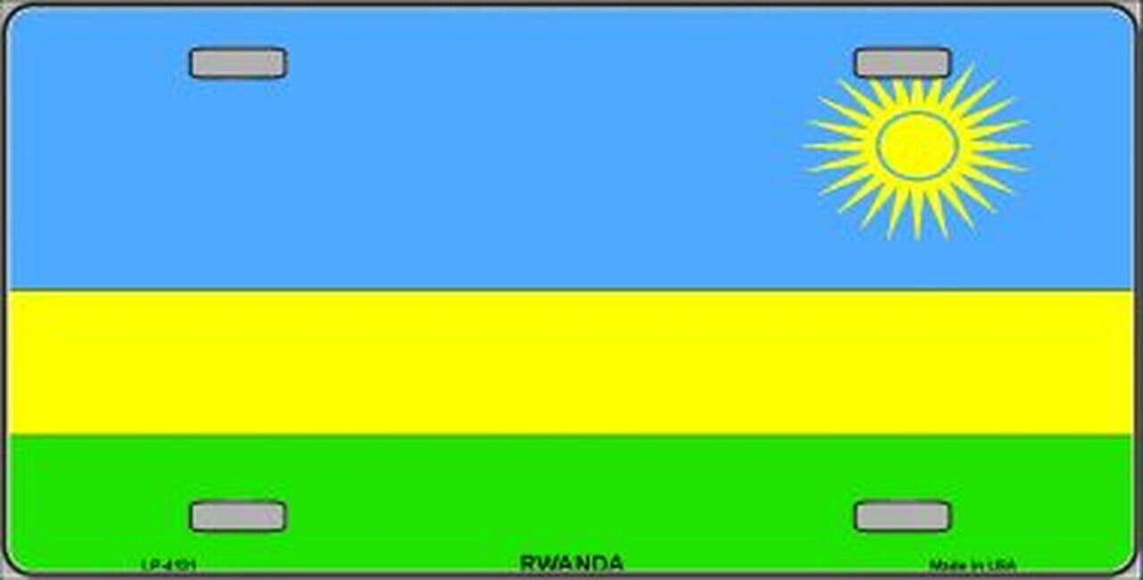 RWANDA Flag Metal License Plate Sign Novelty Vanity Rwandese Rwandans