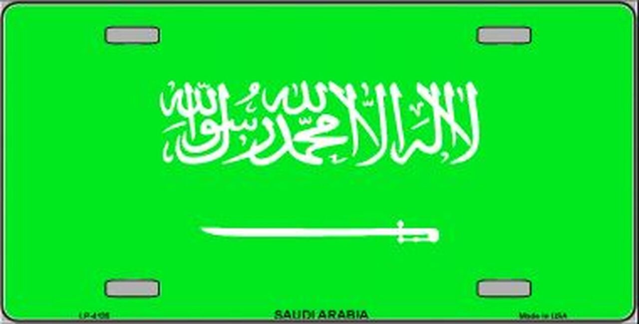 SAUDI ARABIA Flag Metal License Plate Sign Novelty Vanity Saudi Arabian Craft Supply