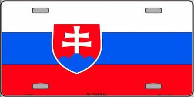 SLOVAKIA Flag Metal License Plate Sign Novelty Vanity Slovakian