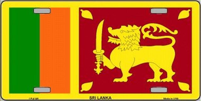 SRI LANKA Flag Metal License Plate Sign Novelty Vanity Sri Lankan Craft Supply