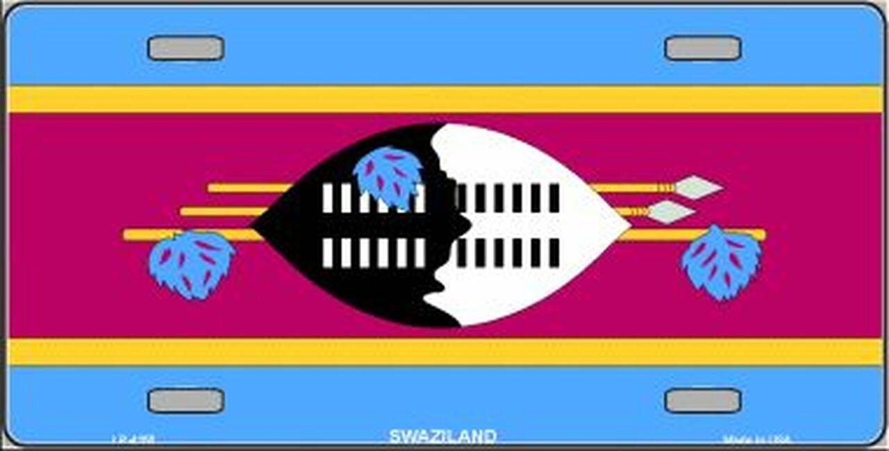 SWAZILAND Flag Metal License Plate Sign Novelty Vanity Eswatini Kingdom of Swaziland