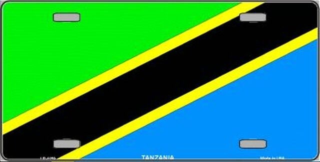 TANZANIA Flag Metal License Plate Sign Novelty Vanity