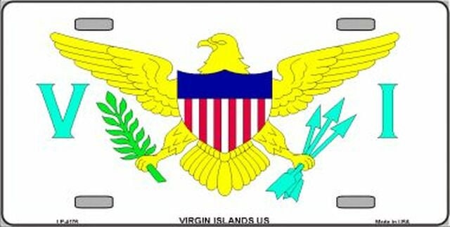 VIRGIN ISLANDS Flag Metal License Plate Sign Novelty Vanity