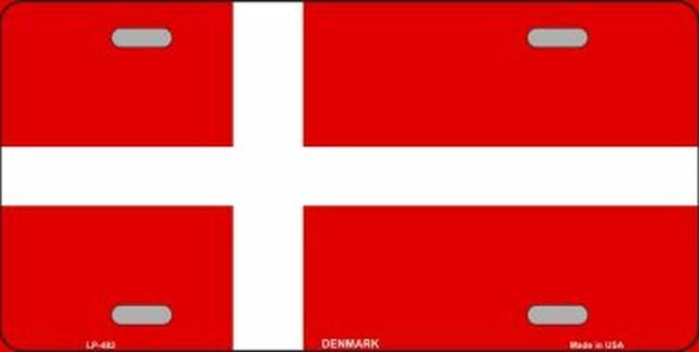 DENMARK Flag Metal License Plate Sign Novelty Vanity Danish