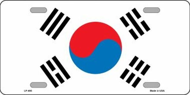 SOUTH KOREA Flag Metal License Plate Sign Novelty Vanity Korean Hanguk-in Craft Supply
