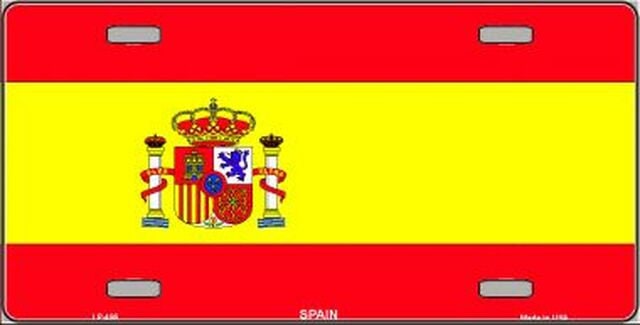 SPAIN Flag Metal License Plate Sign Novelty Vanity Spanish Craft Supply