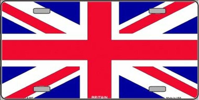 GREAT BRITAIN Flag Metal License Plate Sign Novelty Vanity Britons British Craft Supply