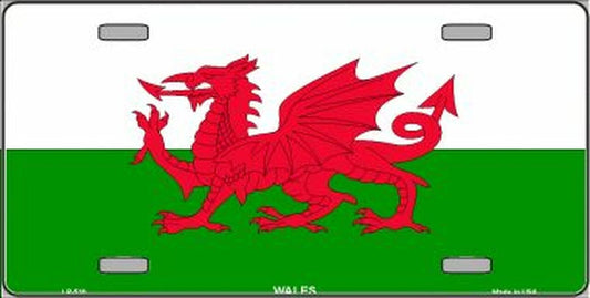 WALES Flag Metal License Plate Sign Novelty Vanity Cymry Cymru Welsh UK Craft Supply