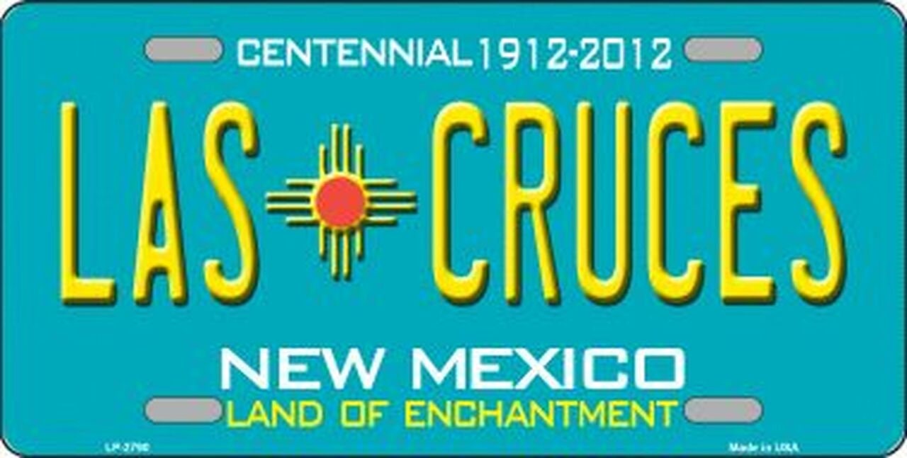 LAS CRUCES New Mexico State Background Metal License Plate Sign Novelty Vanity