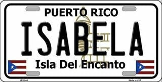 ISABELA Puerto Rico Background Metal License Plate Sign Novelty Vanity